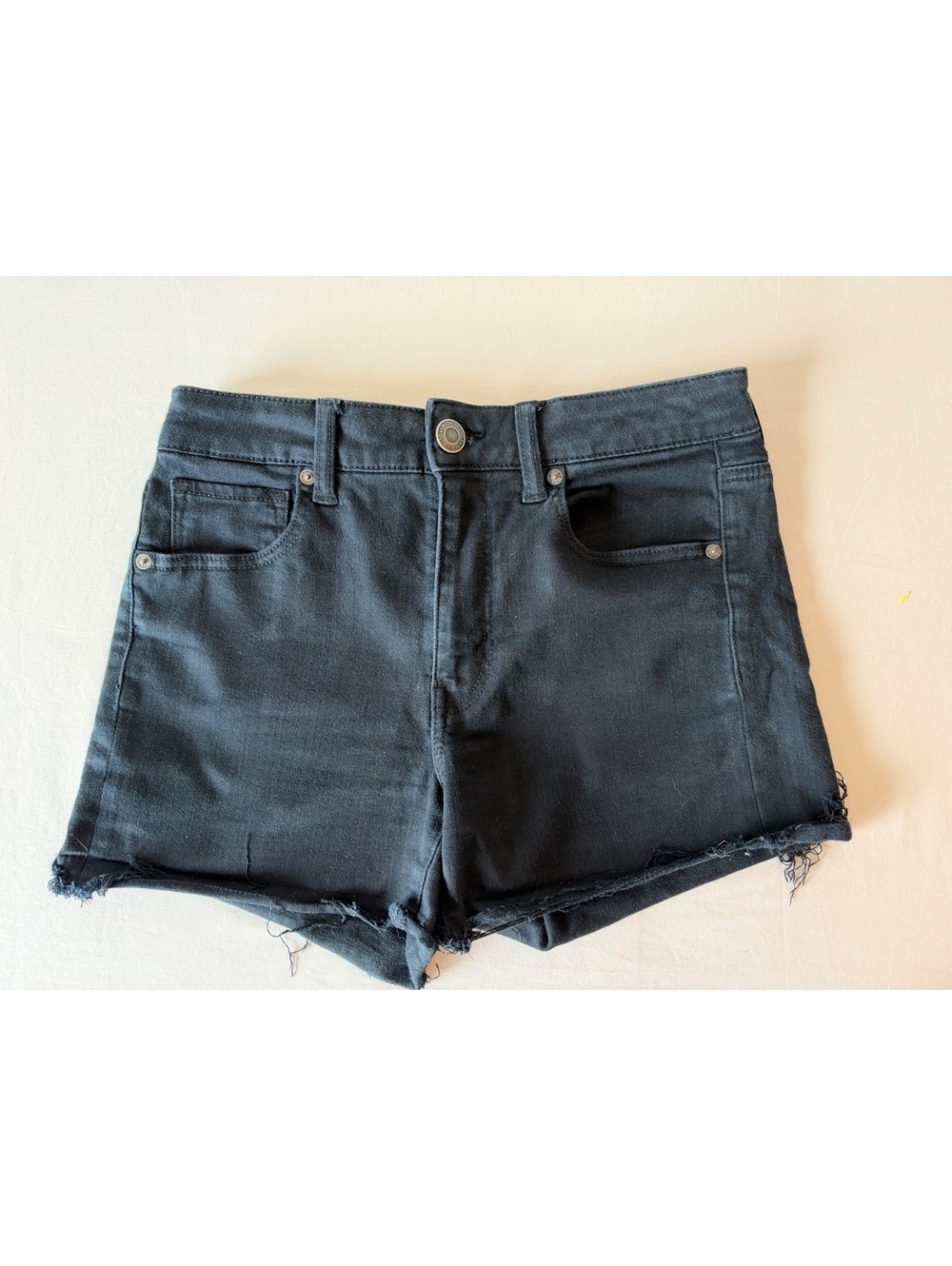 American Eagle Outfitters Hi-Rise Shortie Black Denim Shorts Size 8